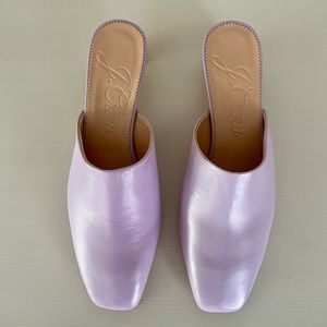 NWT J. Crew Layla Glove Leather Mule Pump Dusty Mauve (purple) Size 7.5